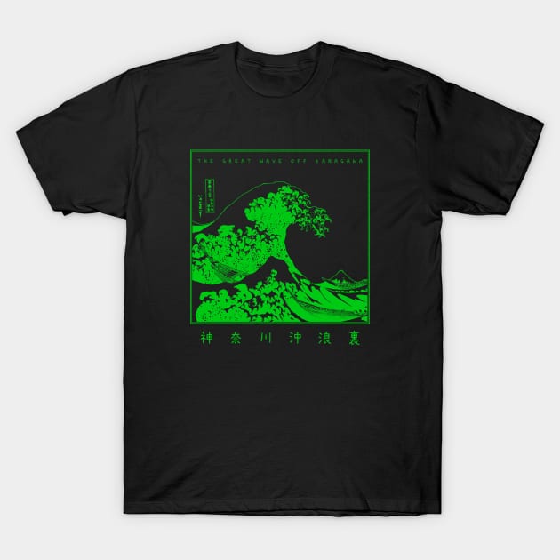 Great Wave Japan Kanagawa Green Version T-Shirt by SolidFive7